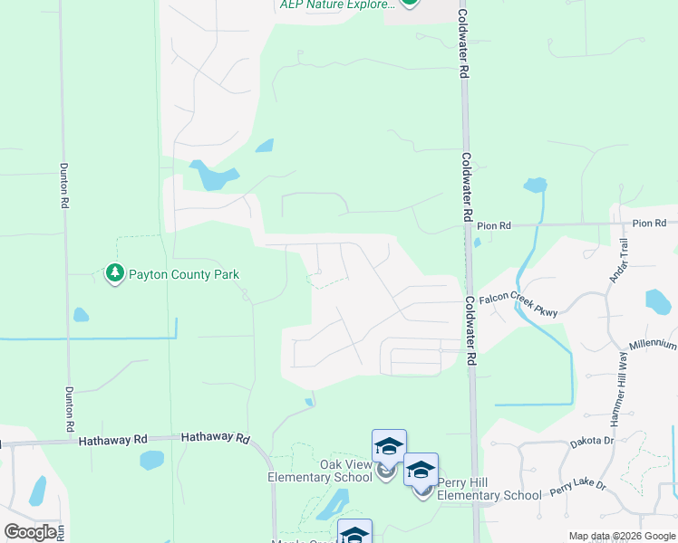 map of restaurants, bars, coffee shops, grocery stores, and more near Aloes Passage in Fort Wayne