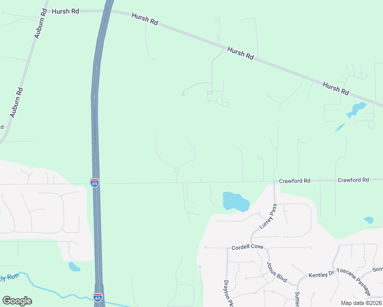 map of restaurants, bars, coffee shops, grocery stores, and more near 3811 Crawford Road in Fort Wayne