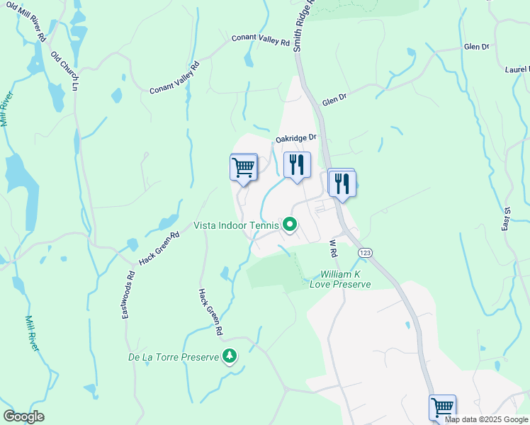 map of restaurants, bars, coffee shops, grocery stores, and more near 200 Oakridge Drive in South Salem