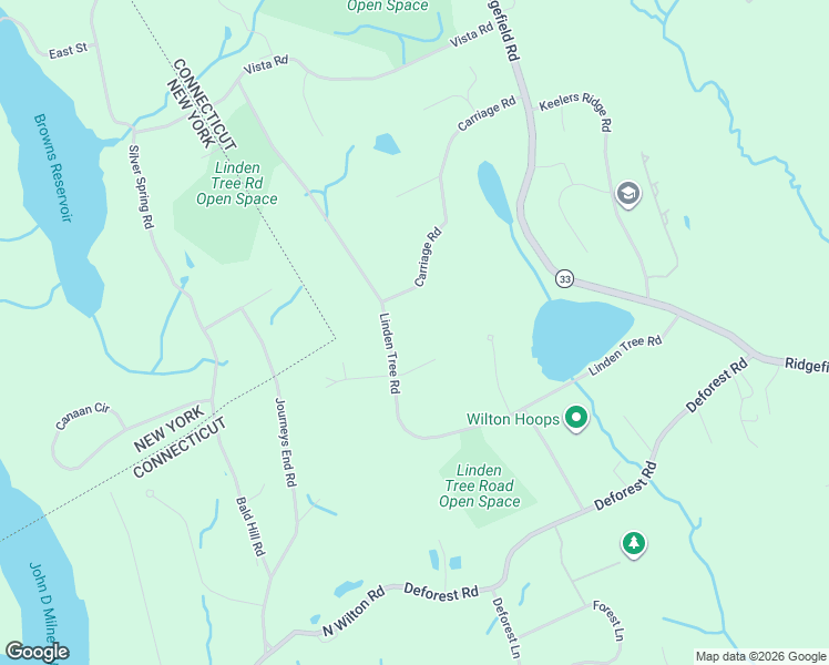 map of restaurants, bars, coffee shops, grocery stores, and more near 162 Linden Tree Road in Wilton