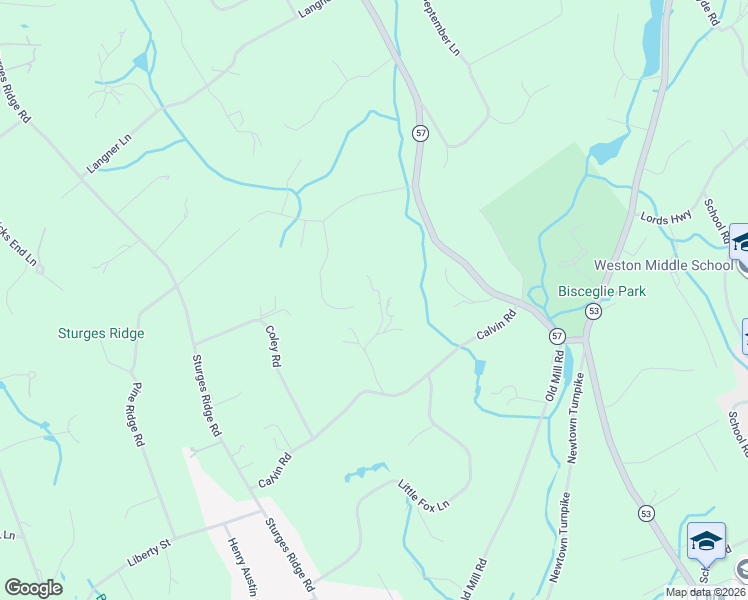 map of restaurants, bars, coffee shops, grocery stores, and more near 19 North Calvin Road in Weston