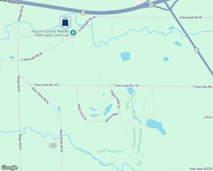 map of restaurants, bars, coffee shops, grocery stores, and more near 1 Eagle Creek Drive in Norwalk