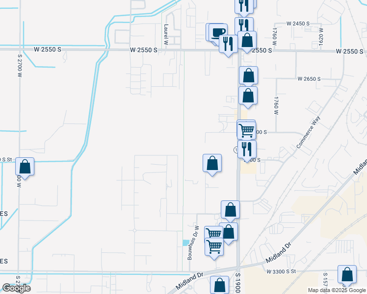 map of restaurants, bars, coffee shops, grocery stores, and more near West Haven Trail in West Haven