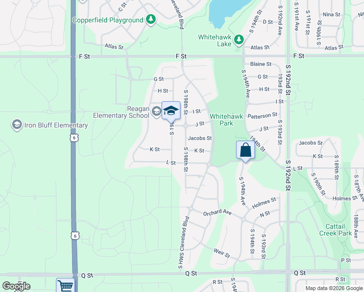 map of restaurants, bars, coffee shops, grocery stores, and more near 4516 South 198th Street in Omaha