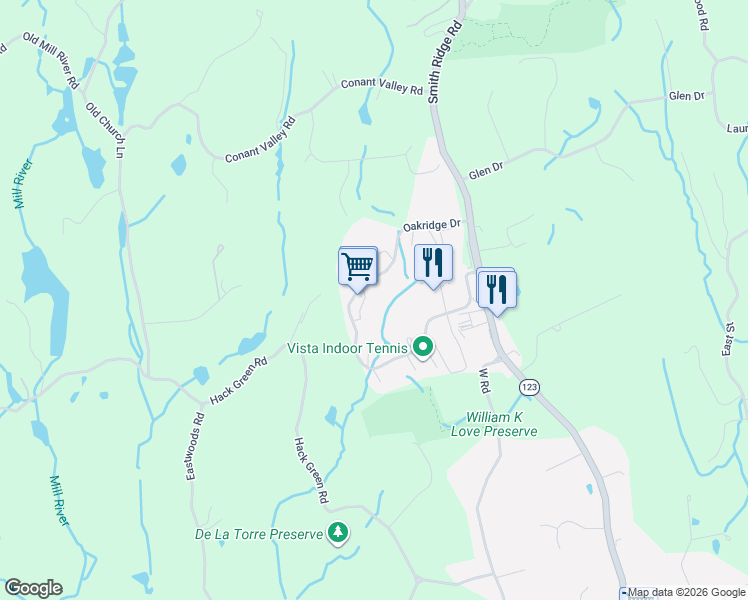 map of restaurants, bars, coffee shops, grocery stores, and more near 204 Lakeside Drive in South Salem