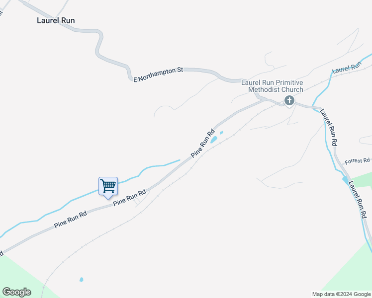 map of restaurants, bars, coffee shops, grocery stores, and more near 2367 Pine Run Road in Laurel Run