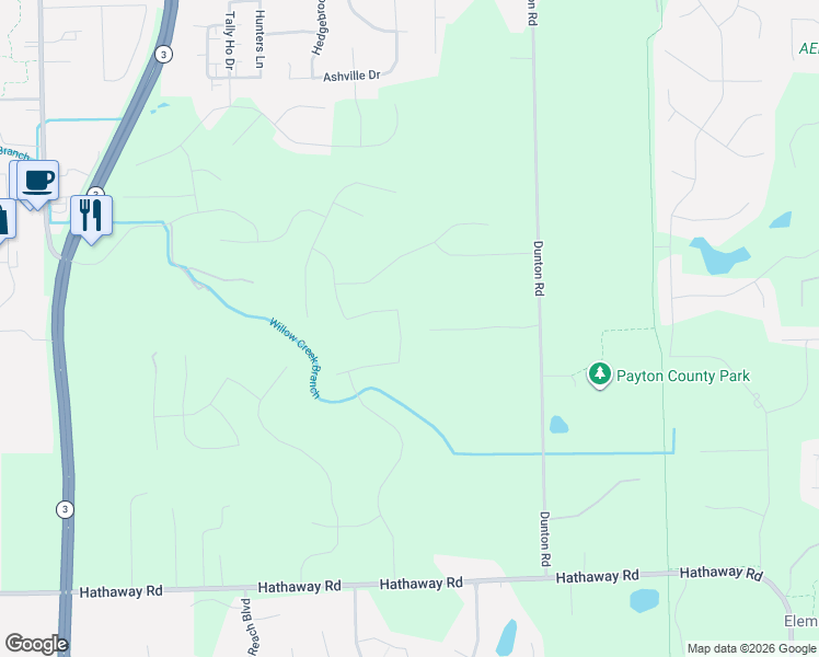 map of restaurants, bars, coffee shops, grocery stores, and more near 14201 Dunton Road in Fort Wayne