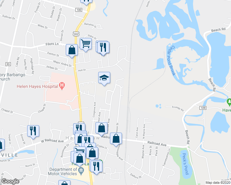 map of restaurants, bars, coffee shops, grocery stores, and more near 78 Blauvelt Avenue in West Haverstraw