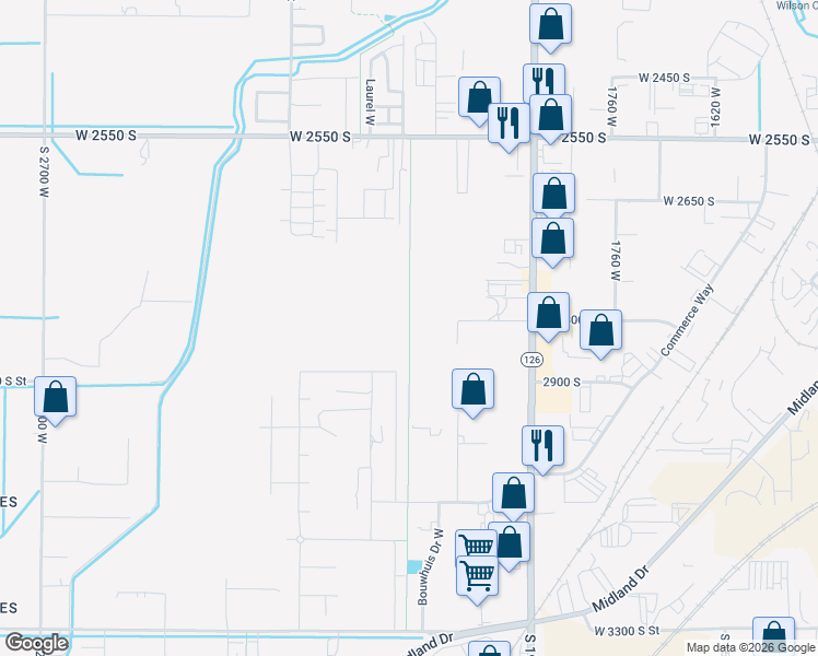 map of restaurants, bars, coffee shops, grocery stores, and more near West Haven Trail in West Haven