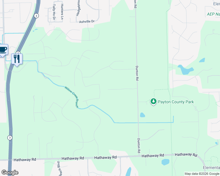 map of restaurants, bars, coffee shops, grocery stores, and more near 14201 Dunton Road in Fort Wayne