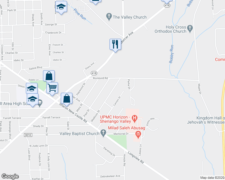 map of restaurants, bars, coffee shops, grocery stores, and more near 2098 Madison Street in Hermitage