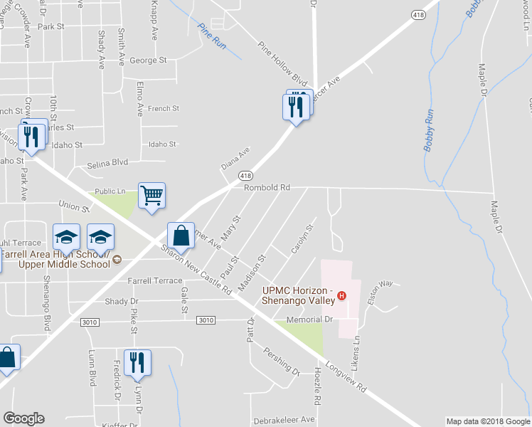 map of restaurants, bars, coffee shops, grocery stores, and more near 2056 Paul Street in Hermitage