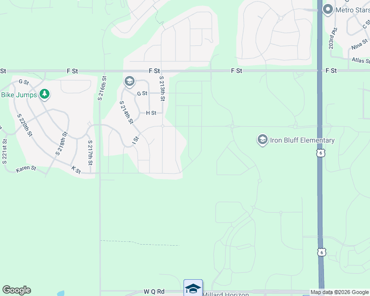 map of restaurants, bars, coffee shops, grocery stores, and more near 21215 F Street in Omaha