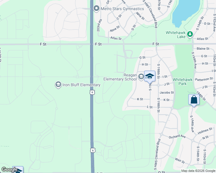 map of restaurants, bars, coffee shops, grocery stores, and more near 4661-4929 South 204th Street in Douglas County