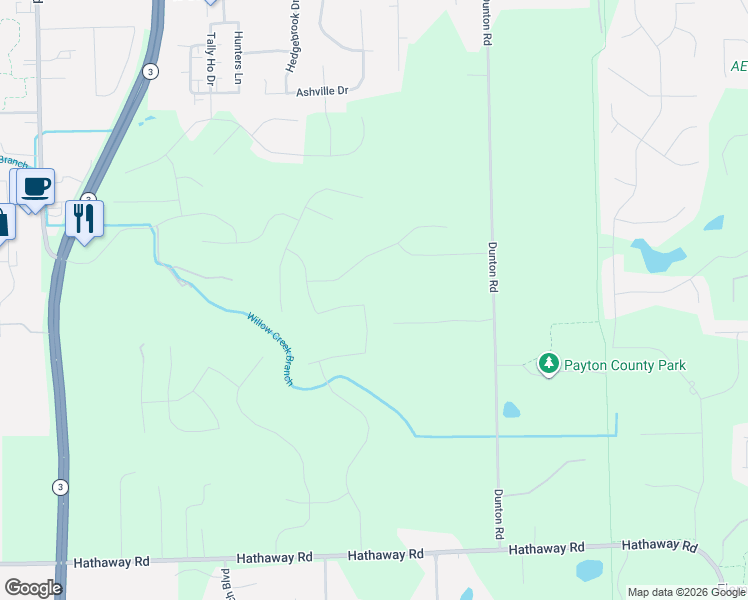 map of restaurants, bars, coffee shops, grocery stores, and more near 14201 Dunton Road in Fort Wayne