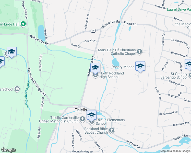 map of restaurants, bars, coffee shops, grocery stores, and more near 106-108 Hammond Rd in Thiells