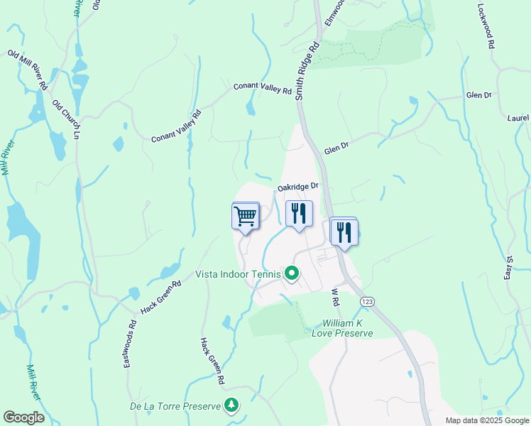 map of restaurants, bars, coffee shops, grocery stores, and more near 115 Stonemeadow Drive in South Salem