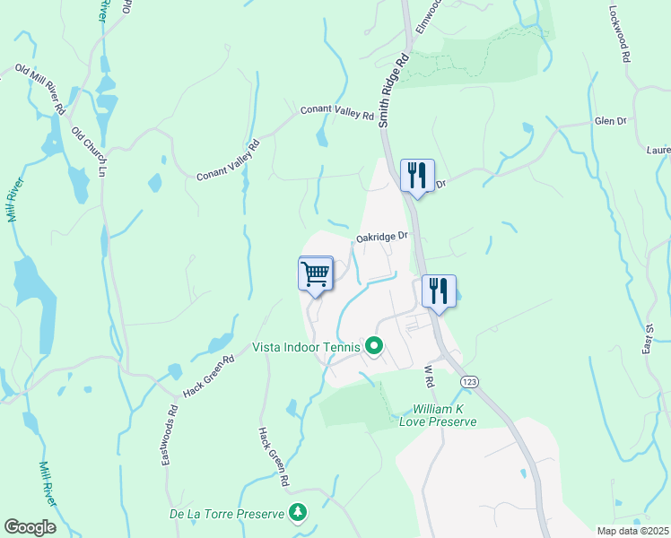 map of restaurants, bars, coffee shops, grocery stores, and more near 121 Stonemeadow Drive in South Salem