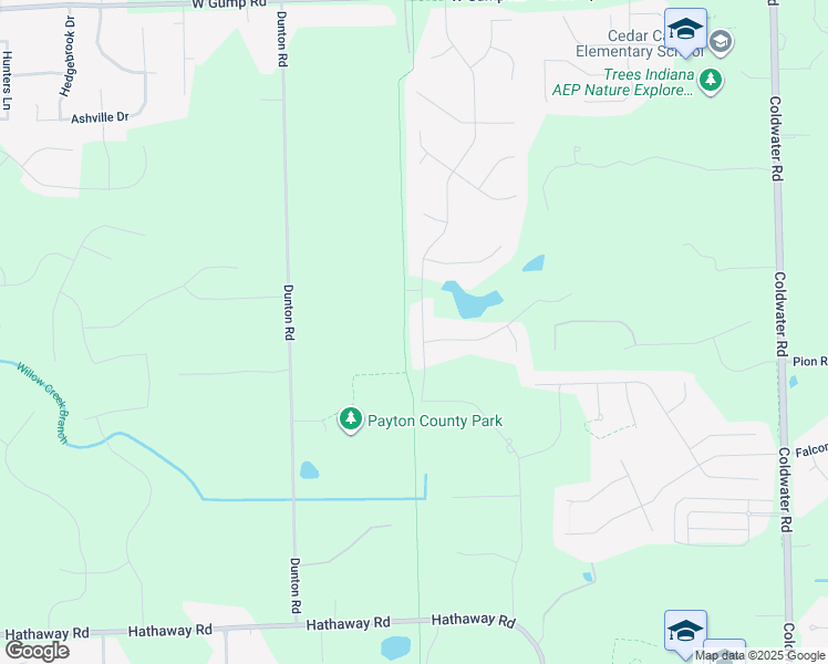 map of restaurants, bars, coffee shops, grocery stores, and more near Aslan Passage in Fort Wayne