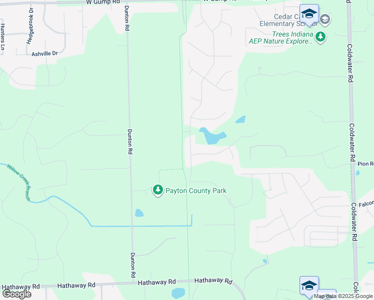 map of restaurants, bars, coffee shops, grocery stores, and more near Aslan Passage in Fort Wayne