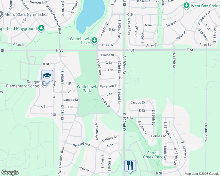 map of restaurants, bars, coffee shops, grocery stores, and more near 19324 Patterson Street in Omaha