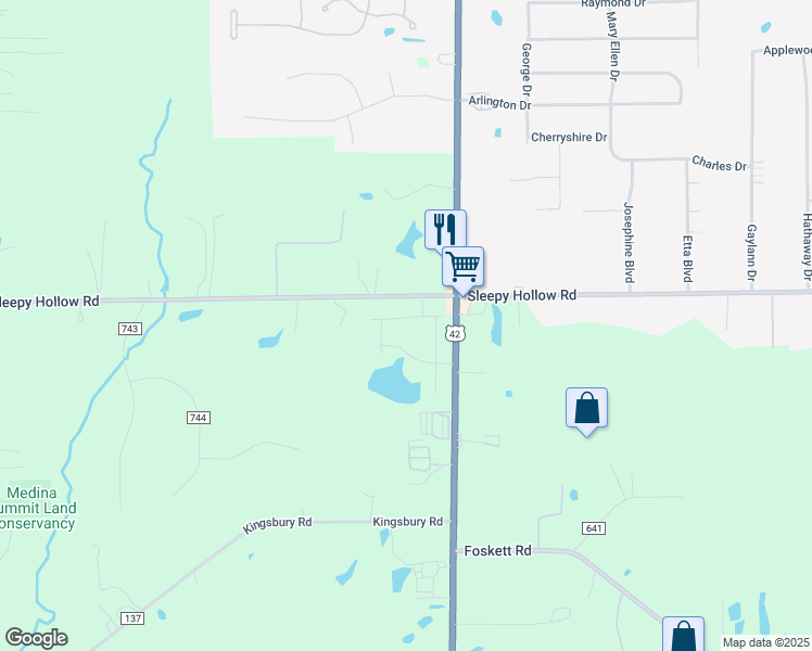 map of restaurants, bars, coffee shops, grocery stores, and more near 2184 Pearl Road in Brunswick