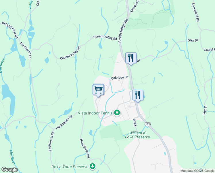map of restaurants, bars, coffee shops, grocery stores, and more near 114 Stone Meadow Ct in South Salem