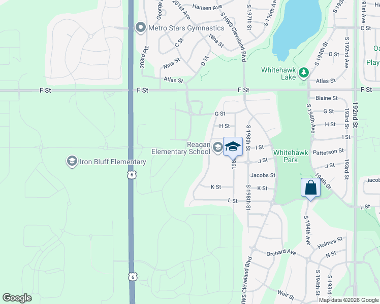 map of restaurants, bars, coffee shops, grocery stores, and more near 4407 South 202nd Street in Omaha