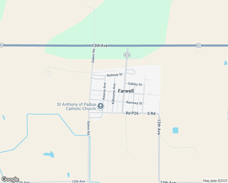 map of restaurants, bars, coffee shops, grocery stores, and more near 300 Kilbourne Avenue in Farwell