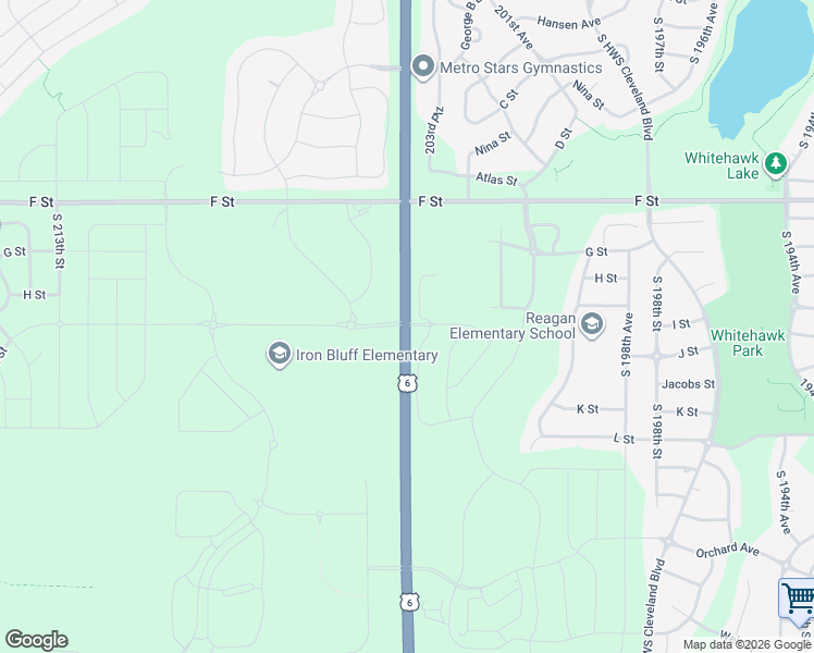map of restaurants, bars, coffee shops, grocery stores, and more near 4661 South 204th Street in Douglas County