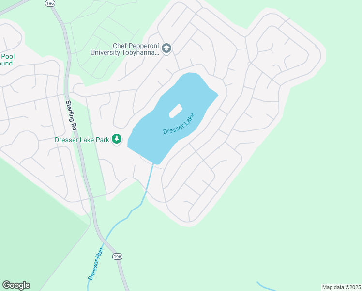 map of restaurants, bars, coffee shops, grocery stores, and more near 1439 Waterfront Drive in Tobyhanna