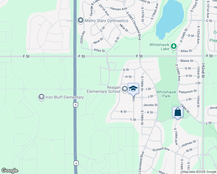 map of restaurants, bars, coffee shops, grocery stores, and more near 4407 South 202nd Street in Omaha