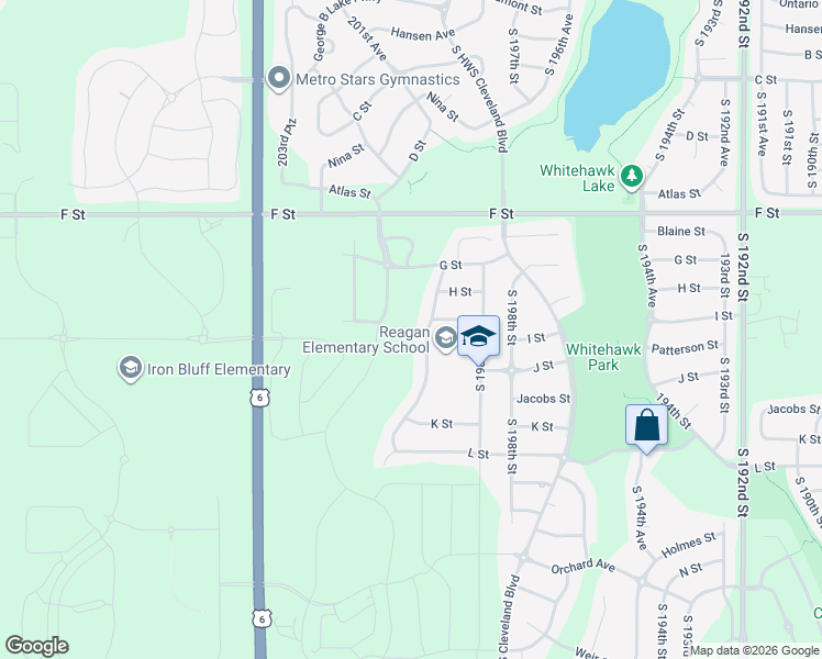 map of restaurants, bars, coffee shops, grocery stores, and more near 4416 South 199th Avenue in Omaha