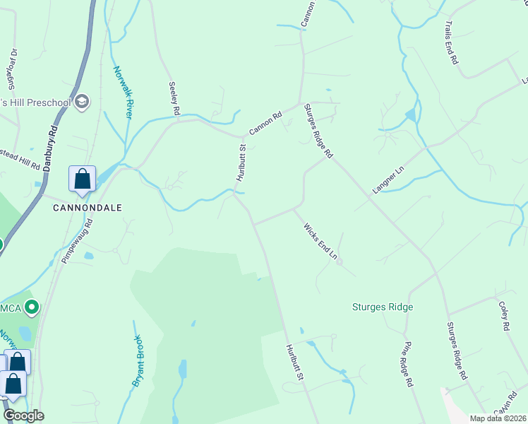 map of restaurants, bars, coffee shops, grocery stores, and more near 69 Crosswicks Ridge Road in Wilton