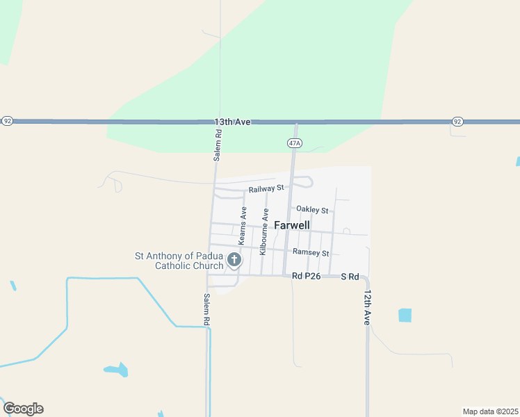 map of restaurants, bars, coffee shops, grocery stores, and more near 300-498 Kilbourne Avenue in Farwell