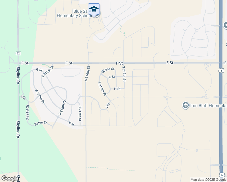 map of restaurants, bars, coffee shops, grocery stores, and more near 21359 H Street in Douglas County