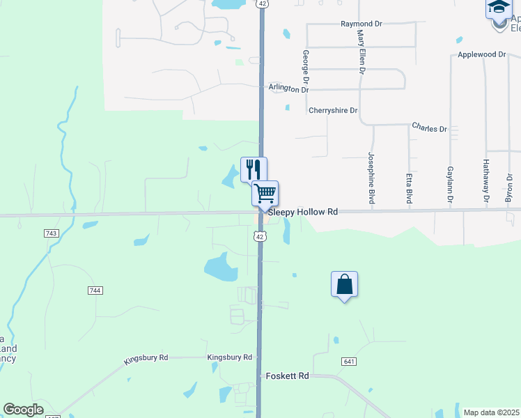 map of restaurants, bars, coffee shops, grocery stores, and more near 2184 Pearl Rd in Brunswick
