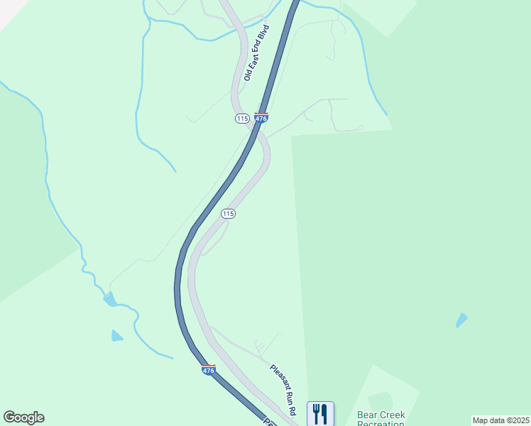 map of restaurants, bars, coffee shops, grocery stores, and more near 2165 Bear Creek Boulevard in Bear Creek Village