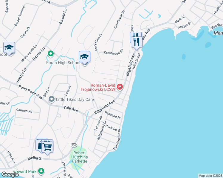 map of restaurants, bars, coffee shops, grocery stores, and more near 27 Stevens Street in Milford