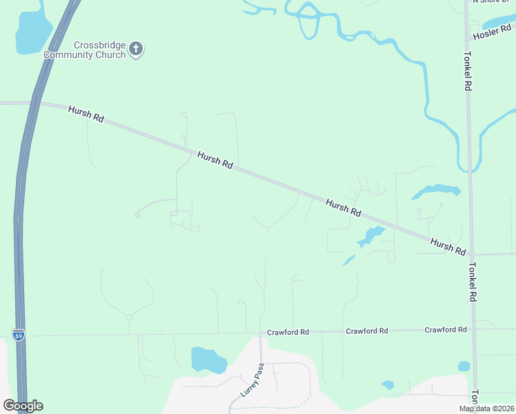 map of restaurants, bars, coffee shops, grocery stores, and more near 4138 Hursh Road in Fort Wayne