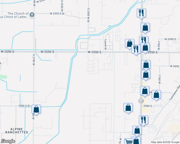 map of restaurants, bars, coffee shops, grocery stores, and more near 2273 West 2710 South in West Haven