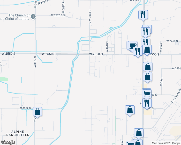 map of restaurants, bars, coffee shops, grocery stores, and more near 2274 West 2710 South in West Haven