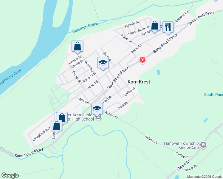 map of restaurants, bars, coffee shops, grocery stores, and more near 64 Diamond Avenue in Hanover