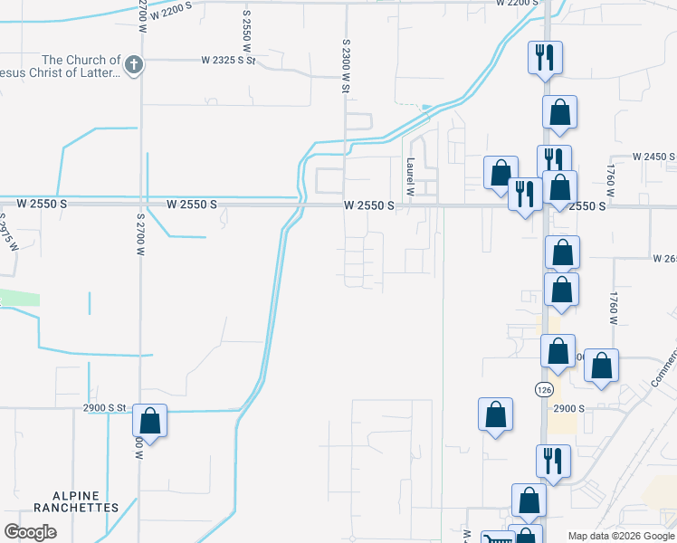 map of restaurants, bars, coffee shops, grocery stores, and more near 2695 South 2300 West Street in West Haven