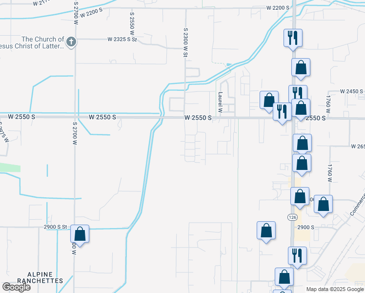 map of restaurants, bars, coffee shops, grocery stores, and more near 2667 South 2300 West Street in West Haven