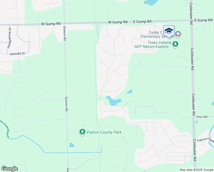 map of restaurants, bars, coffee shops, grocery stores, and more near 331 West Gump Road in Fort Wayne