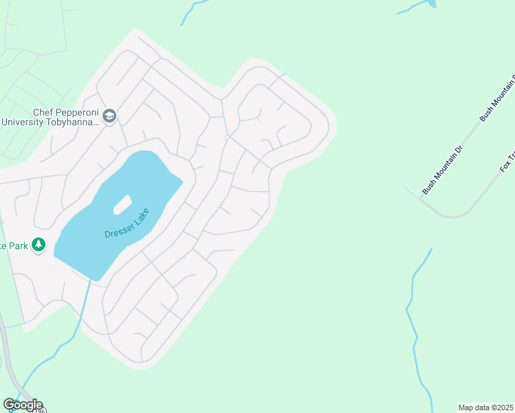 map of restaurants, bars, coffee shops, grocery stores, and more near 1375 Radburn Terrace in Tobyhanna