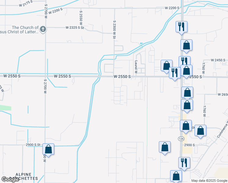 map of restaurants, bars, coffee shops, grocery stores, and more near 2667 South 2300 West Street in West Haven