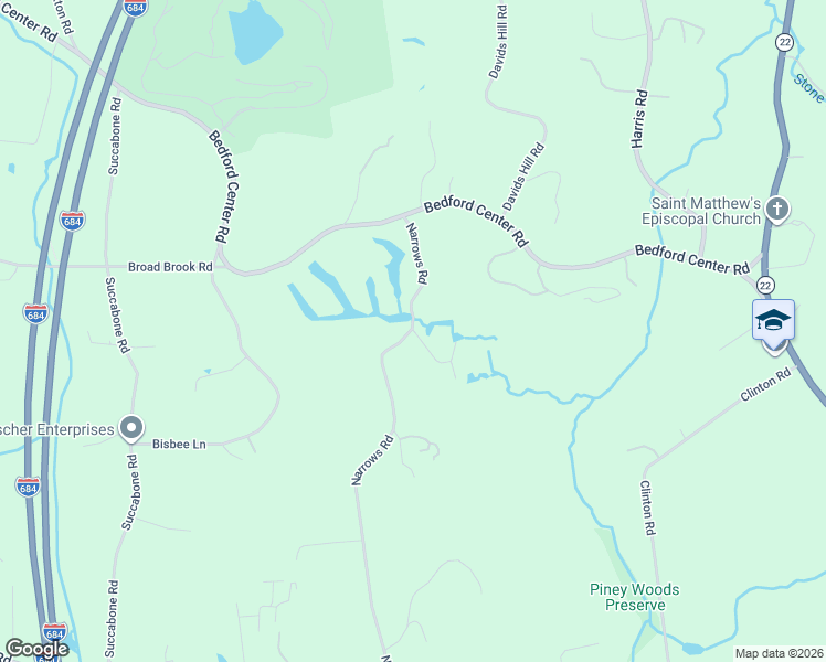 map of restaurants, bars, coffee shops, grocery stores, and more near 51 Narrows Road in Bedford Hills