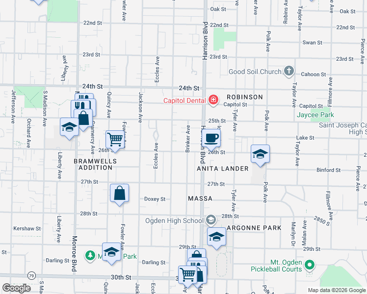 map of restaurants, bars, coffee shops, grocery stores, and more near in 